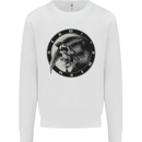 Grim Reaper Clock Skull Biker Gothic Demon Mens Sweatshirt Jumper White
