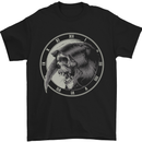 Grim Reaper Clock Skull Biker Gothic Demon Mens T-Shirt Cotton Gildan Black