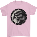 Grim Reaper Clock Skull Biker Gothic Demon Mens T-Shirt Cotton Gildan Light Pink