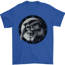 Grim Reaper Clock Skull Biker Gothic Demon Mens T-Shirt Cotton Gildan Royal Blue