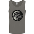 Grim Reaper Clock Skull Biker Gothic Demon Mens Vest Tank Top Charcoal