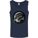 Grim Reaper Clock Skull Biker Gothic Demon Mens Vest Tank Top Navy Blue