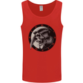 Grim Reaper Clock Skull Biker Gothic Demon Mens Vest Tank Top Red