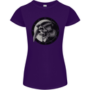 Grim Reaper Clock Skull Biker Gothic Demon Womens Petite Cut T-Shirt Purple