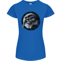 Grim Reaper Clock Skull Biker Gothic Demon Womens Petite Cut T-Shirt Royal Blue