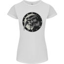 Grim Reaper Clock Skull Biker Gothic Demon Womens Petite Cut T-Shirt White