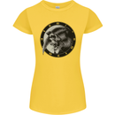 Grim Reaper Clock Skull Biker Gothic Demon Womens Petite Cut T-Shirt Yellow