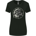 Grim Reaper Clock Skull Biker Gothic Demon Womens Wider Cut T-Shirt Black