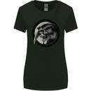 Grim Reaper Clock Skull Biker Gothic Demon Womens Wider Cut T-Shirt Black