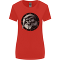 Grim Reaper Clock Skull Biker Gothic Demon Womens Wider Cut T-Shirt Red