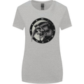 Grim Reaper Clock Skull Biker Gothic Demon Womens Wider Cut T-Shirt Sports Grey