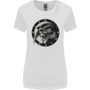 Grim Reaper Clock Skull Biker Gothic Demon Womens Wider Cut T-Shirt White