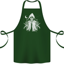 Grim Reaper Finger Flip Skull Biker Funny Cotton Apron 100% Organic Forest Green