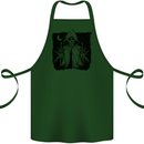 Grim Reaper Finger Flip Skull Biker Funny Cotton Apron 100% Organic Forest Green