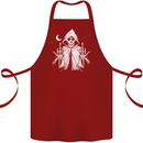 Grim Reaper Finger Flip Skull Biker Funny Cotton Apron 100% Organic Maroon