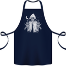 Grim Reaper Finger Flip Skull Biker Funny Cotton Apron 100% Organic Navy Blue