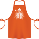 Grim Reaper Finger Flip Skull Biker Funny Cotton Apron 100% Organic Orange
