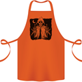 Grim Reaper Finger Flip Skull Biker Funny Cotton Apron 100% Organic Orange