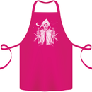 Grim Reaper Finger Flip Skull Biker Funny Cotton Apron 100% Organic Pink