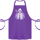 Grim Reaper Finger Flip Skull Biker Funny Cotton Apron 100% Organic Purple