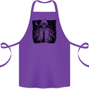 Grim Reaper Finger Flip Skull Biker Funny Cotton Apron 100% Organic Purple
