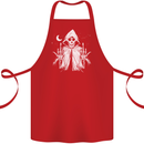 Grim Reaper Finger Flip Skull Biker Funny Cotton Apron 100% Organic Red