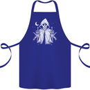 Grim Reaper Finger Flip Skull Biker Funny Cotton Apron 100% Organic Royal Blue