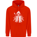 Grim Reaper Finger Flip Skull Biker Funny Mens 80% Cotton Hoodie Bright Red