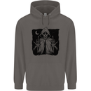 Grim Reaper Finger Flip Skull Biker Funny Mens 80% Cotton Hoodie Charcoal
