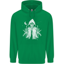 Grim Reaper Finger Flip Skull Biker Funny Mens 80% Cotton Hoodie Irish Green