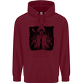 Grim Reaper Finger Flip Skull Biker Funny Mens 80% Cotton Hoodie Maroon