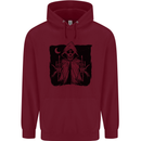 Grim Reaper Finger Flip Skull Biker Funny Mens 80% Cotton Hoodie Maroon