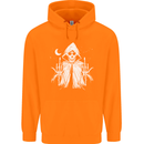 Grim Reaper Finger Flip Skull Biker Funny Mens 80% Cotton Hoodie Orange