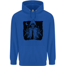 Grim Reaper Finger Flip Skull Biker Funny Mens 80% Cotton Hoodie Royal Blue