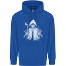 Grim Reaper Finger Flip Skull Biker Funny Mens 80% Cotton Hoodie Royal Blue