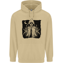Grim Reaper Finger Flip Skull Biker Funny Mens 80% Cotton Hoodie Sand