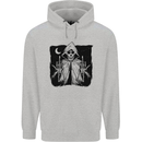 Grim Reaper Finger Flip Skull Biker Funny Mens 80% Cotton Hoodie Sports Grey