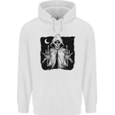 Grim Reaper Finger Flip Skull Biker Funny Mens 80% Cotton Hoodie White