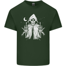 Grim Reaper Finger Flip Skull Biker Funny Mens Cotton T-Shirt Tee Top Forest Green
