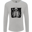 Grim Reaper Finger Flip Skull Biker Funny Mens Long Sleeve T-Shirt Sports Grey