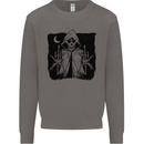 Grim Reaper Finger Flip Skull Biker Funny Mens Sweatshirt Jumper Charcoal
