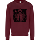 Grim Reaper Finger Flip Skull Biker Funny Mens Sweatshirt Jumper Maroon