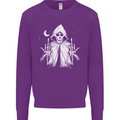 Grim Reaper Finger Flip Skull Biker Funny Mens Sweatshirt Jumper Purple