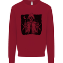 Grim Reaper Finger Flip Skull Biker Funny Mens Sweatshirt Jumper Red