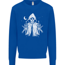 Grim Reaper Finger Flip Skull Biker Funny Mens Sweatshirt Jumper Royal Blue