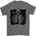 Grim Reaper Finger Flip Skull Biker Funny Mens T-Shirt Cotton Gildan Charcoal