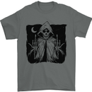 Grim Reaper Finger Flip Skull Biker Funny Mens T-Shirt Cotton Gildan Charcoal