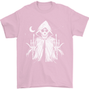 Grim Reaper Finger Flip Skull Biker Funny Mens T-Shirt Cotton Gildan Light Pink