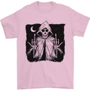 Grim Reaper Finger Flip Skull Biker Funny Mens T-Shirt Cotton Gildan Light Pink