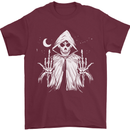 Grim Reaper Finger Flip Skull Biker Funny Mens T-Shirt Cotton Gildan Maroon